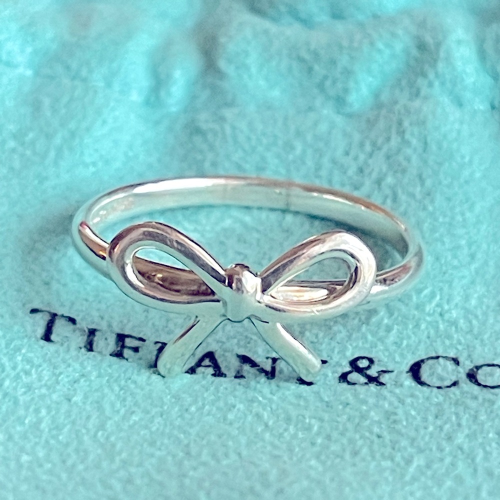 Tiffany & Co Sterling Silver Bow Ring Size 9